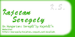 kajetan seregely business card